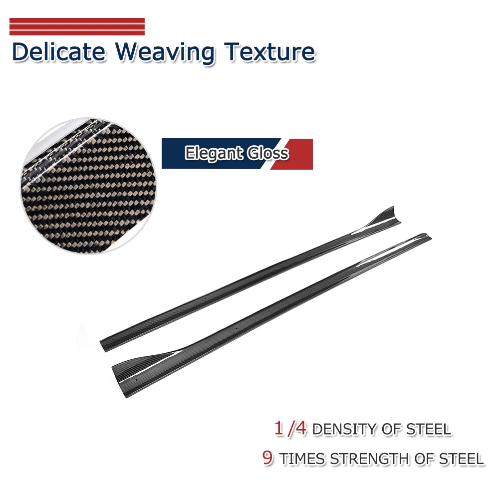

Product Customization Car S3 Carbon Fiber Side Skirts Extensions forAudi A3 S-LINE S3 2014-2016 Carbon Black
