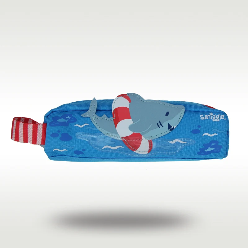 Australia smiggle original children's pencil case boys pencil bag red blue shark cool kawaii school supplies