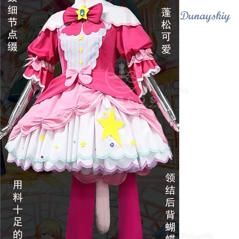 مشروع Sekai الملونة المرحلة 3rd الذكرى WxS VIRTUAL SINGER Mikuku Mikku فستان شعر مستعار الزي الرسمي أنيمي تأثيري البدلة؛ 2'k، 8؛