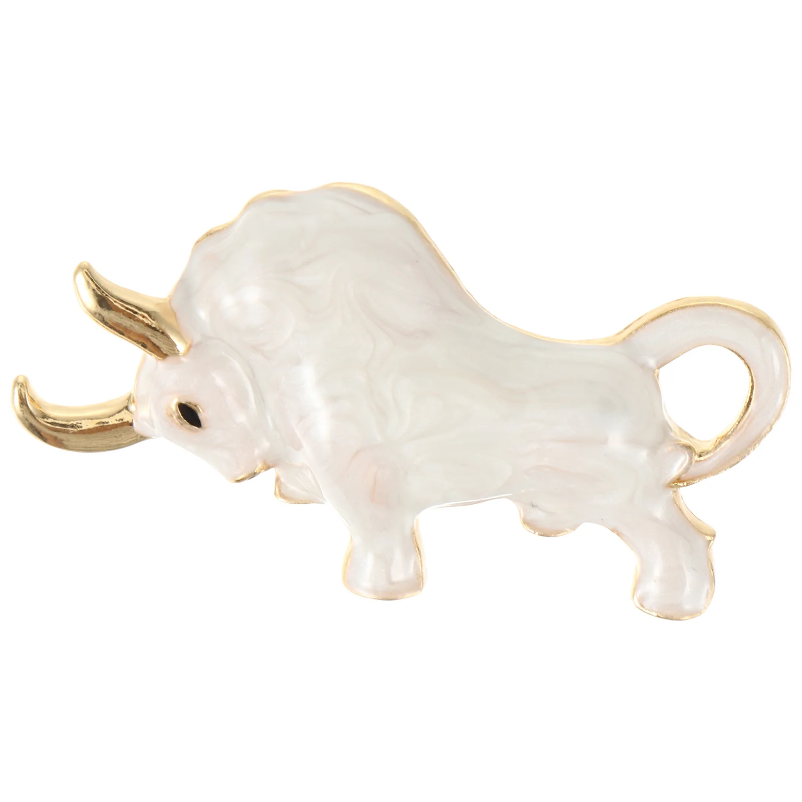 Biała Broszka Żywy Motyw Bydła Modna Ozdoba do Ubrań Broszka ze Stopu do Garnituru Męskiego Prezent Rekwizyty do Odgrywania Ról
