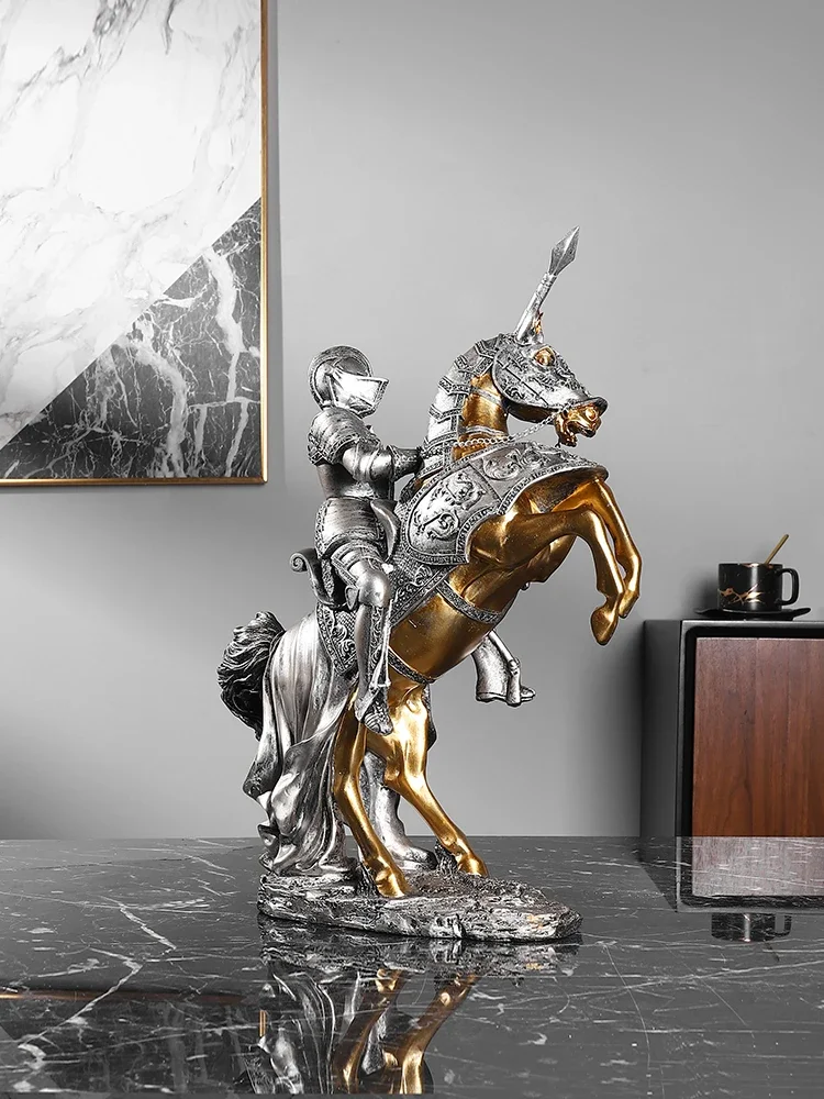 تمثال الإبداعية بندقية فارس الجندي نموذج الديكور غرفة المعيشة المنزلي خزانة مشروبات التلفزيون خزانة مكتب سطح المكتب زينة هدية #3