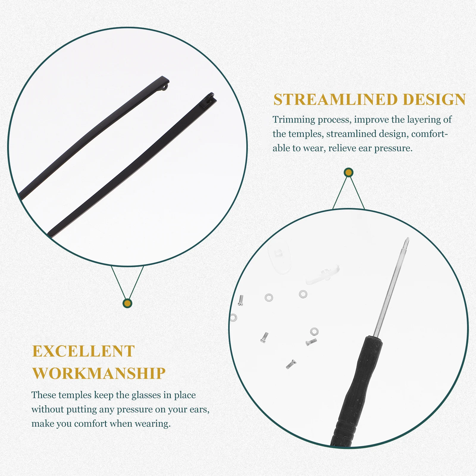 

1Pair Metal Glasses Arm Legs Replacement Comfortable Eyeglass Temple Arms Fashion Eyewear Parts Eyeglass Arm Replacement