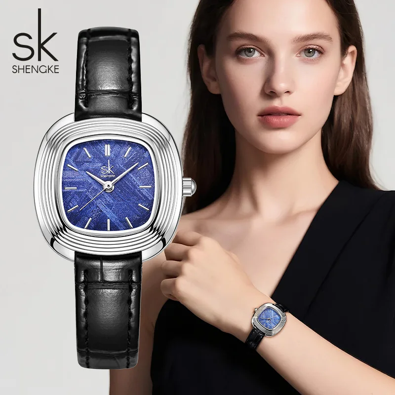 Women'S Leather Strap Quartz Watch, Elegant Women'S Wristwatch, Fashionable Quartz Wristwatch, Trendy Women'S Watch.