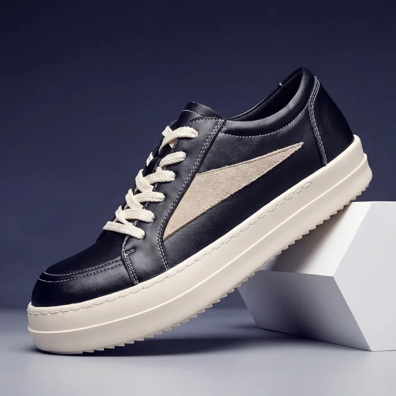 Men New High Street Skate Shoes Chunky Platform Height Increasing Breathable Mesh Casual Trendy Sneakers