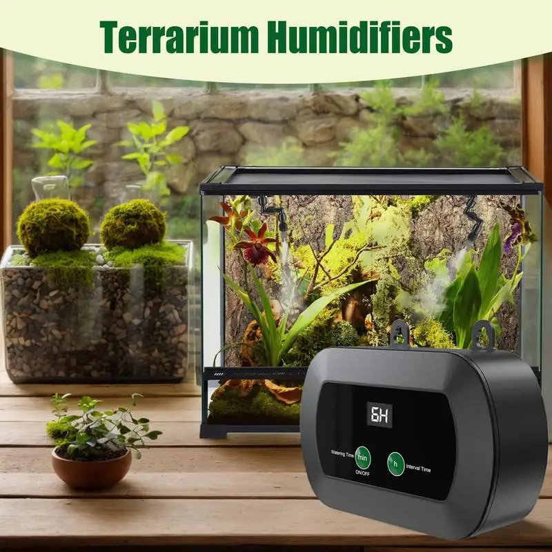 

Reptile Humidifier Automatic Reptile Misting System With Timer 360 Degree Adjustable Misting Nozzles Fogger For Amphibian Lizard