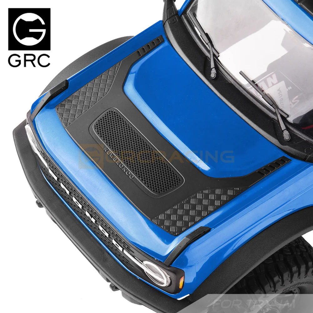 Decoración de capó estilo H, carcasa de coche de simulación de acero inoxidable, hoja protectora de Metal G179hs para 1/18 Traxxas Trx-4m Bronco Trx4m