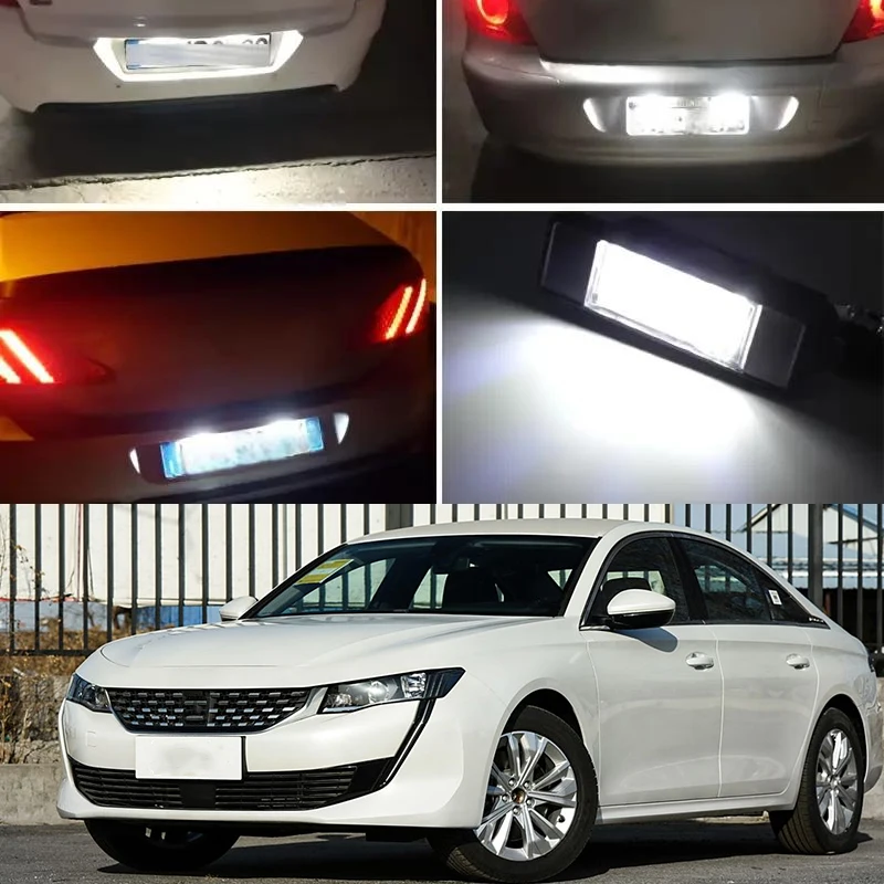 2x سيارة الخلفية 18 LED مصلحة الارصاد الجوية رقم الترخيص لوحة ضوء مصباح 6000K لبيجو 106 207 307 308 406 407 لسيتروين C3 C4 C5 C6 C8 #5