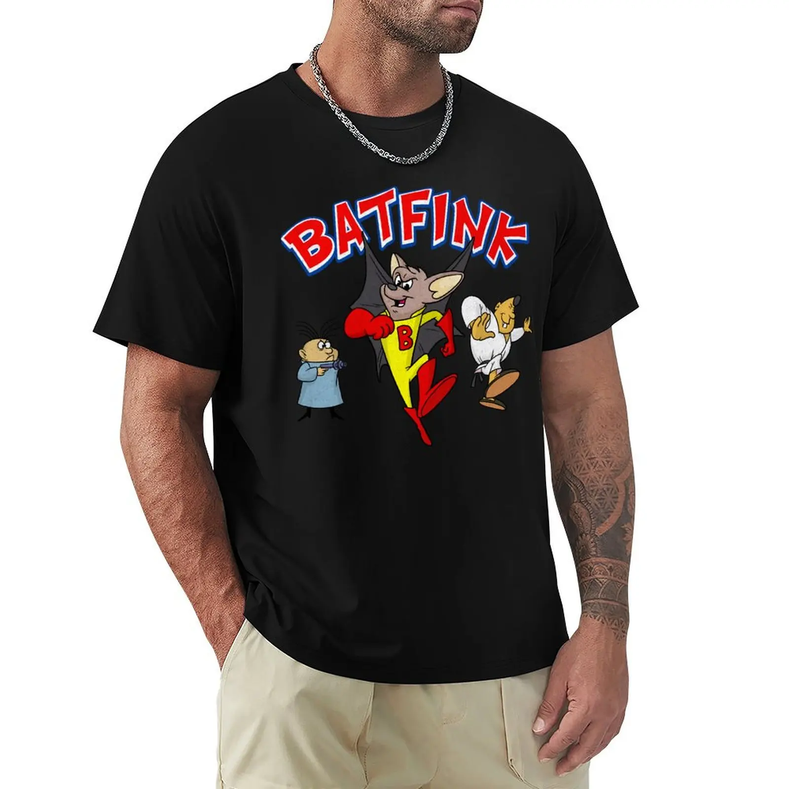 

Cute Gift Batfink The Bat Superhero Cartoon Character Music Fans T-Shirt T-shirts man plain vintage clothes mens tall t shirts