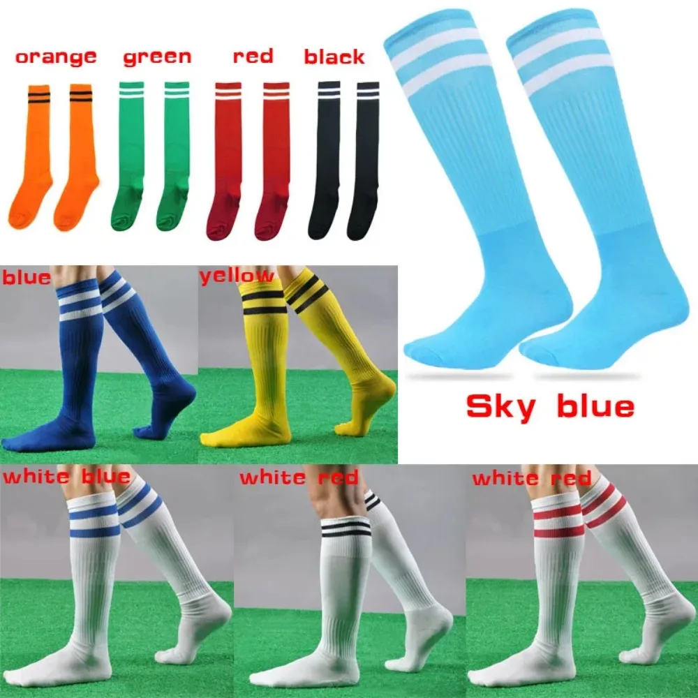 Terylene + spandex long Socks Men Women Kids Casual striped long tube Socks Professional Footballs lacrosse Knee High Socks