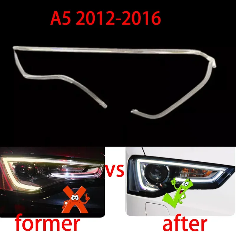 

For Audi A5 S5 2012-2015 Car Aperture Hernia Headlight DRL Guide Daytime Running Light Tube LED Light Bar White Light