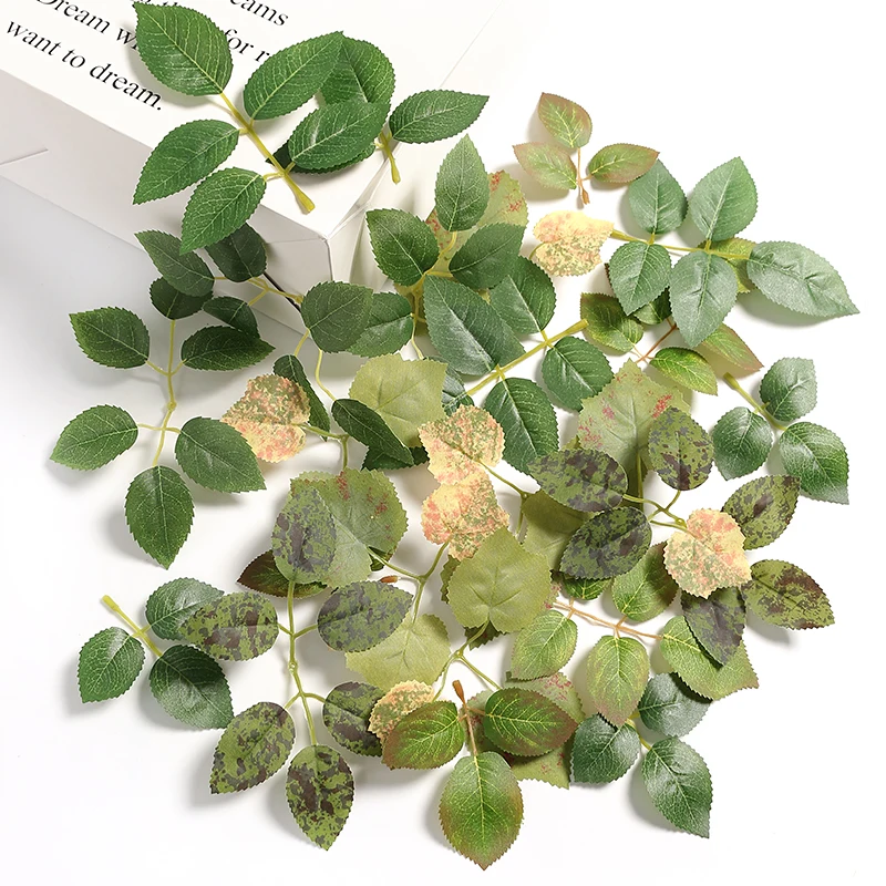10/30/50pcs Seide künstliche Pflanze Blatt Wohnkultur Garten Girlande Hochzeits dekoration liefert gefälschte Blätter DIY Braut Handwerk Kranz – Detail 6