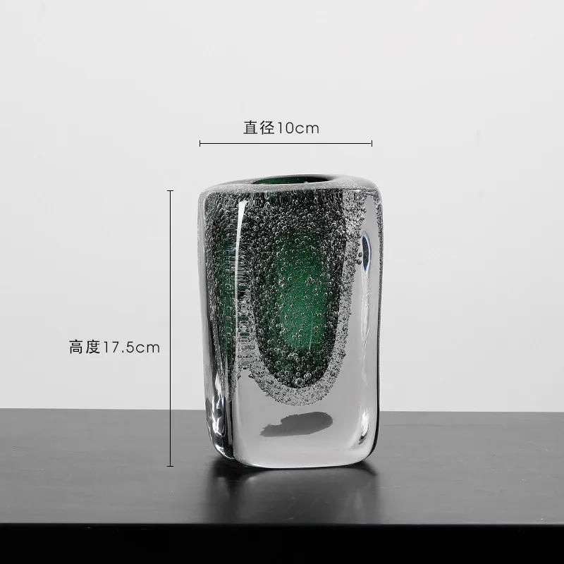 مزهرية زجاجية فقاعية كريستالية تشيكية فاخرة وخفيفة الوزن لتزيين طاولة الطعام المائية الشفافة المبتكرة #6