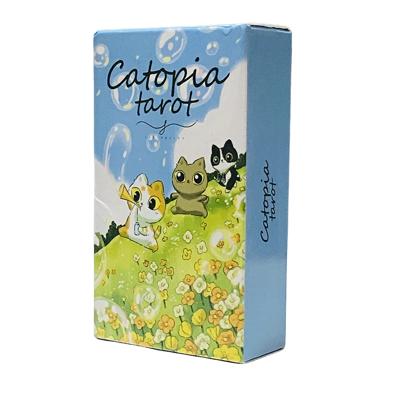 Cartes de Tarot Catopia 78 pièces, jeu de cartes Oracle chaton mignon pour débutants, jeu de société, jouet