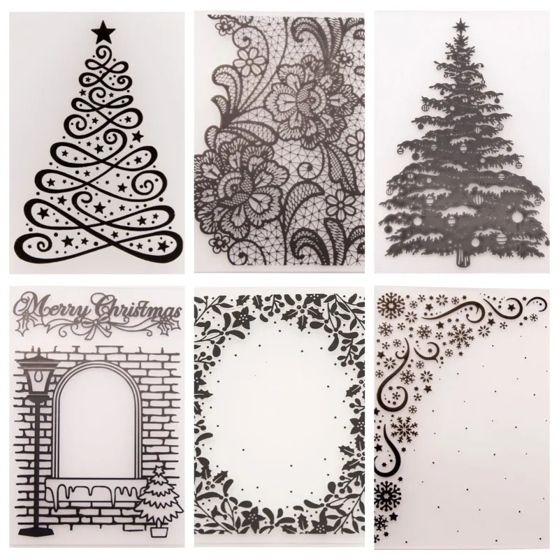

6 Pcs Embossing Folders for Card Making Embossing Stencil Template DIY Plastic Paper Card Decorating Mold for Scrapbook