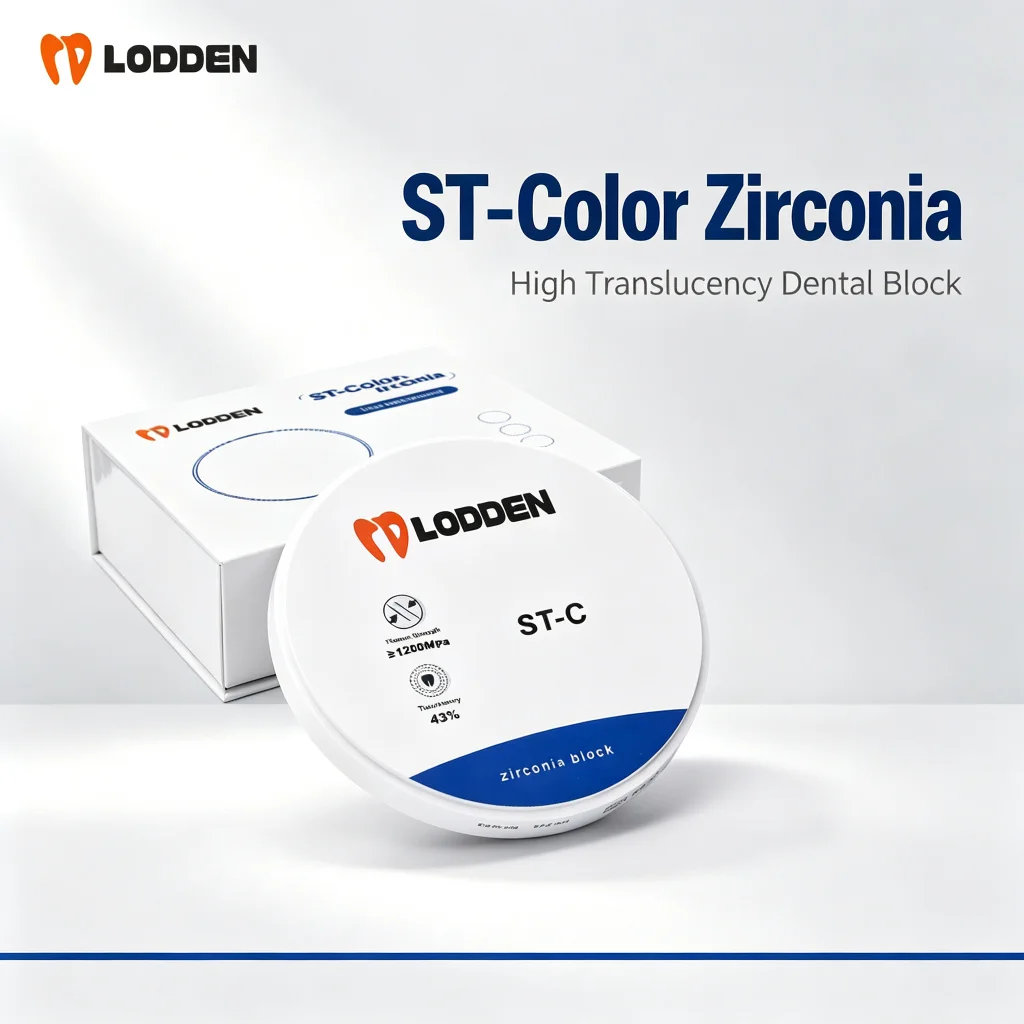 ST‑C Dental Zirconia Block Lodden 98mm 43% Transparency 1200MPa Strength Vita 16 Colors For CAD CAM Dental Lab Material - view 5