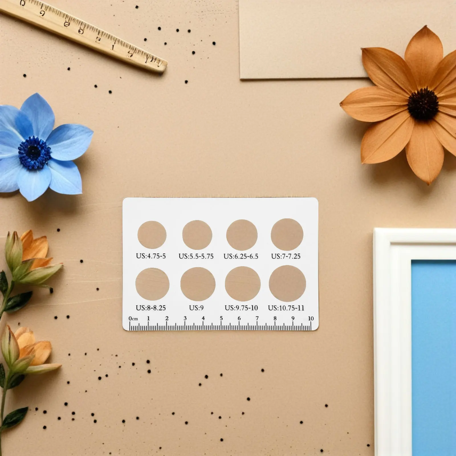 20 unidades de tarjetas medidoras de anillos con múltiples orificios, de plástico, para medir el tamaño de los dedos, tanto para hombres como para mujeres, herramienta para medir joyas, talla estadounidense 5-11.