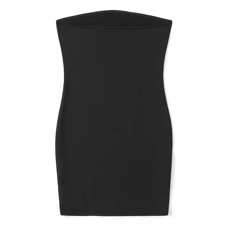 WPNAKS kobiety Mini Bodycon sukienka tuba letnie ubrania smukłe jednolity kolor łódka dekolt bez ramiączek bez pleców, modna sukienka Sexy klub