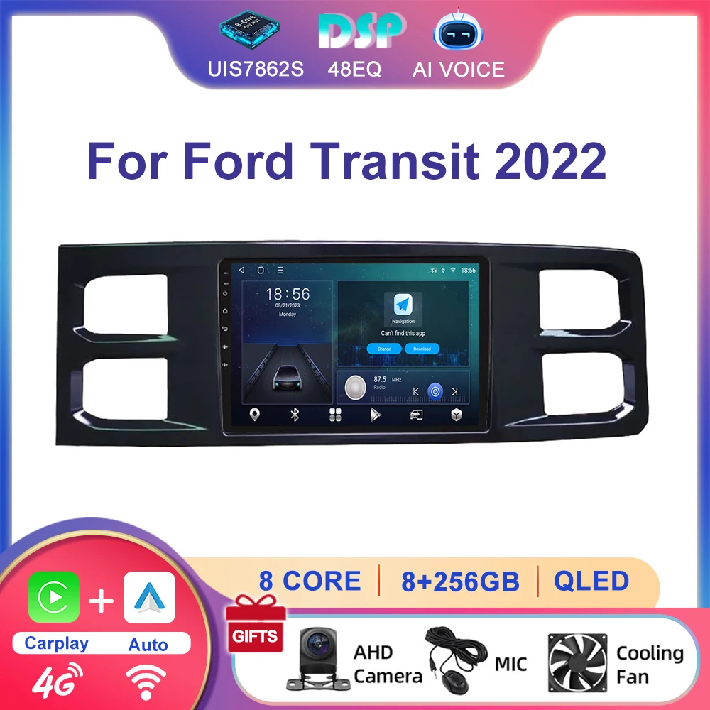 10 Inch 4G 8 Core GPS Navigation Autoradio Stereo Android Multimedia Carplay Touch Screen Car Radio Player For Ford Transit 2022