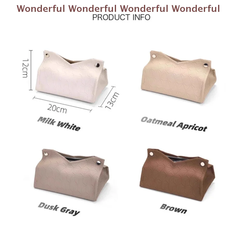 

Living Room Coffee Table Tissue Cover Simple Light Luxury Toilet Paper Box Household Storage Box Geometric Texture Tissue Box