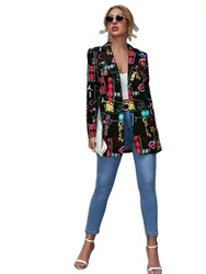 Frauen Blazer Herbst Mode nicht positionieren den Druck Leopard kleinen Anzug Tops Chaqueta de Mujer Mäntel Vestido Haut Femme