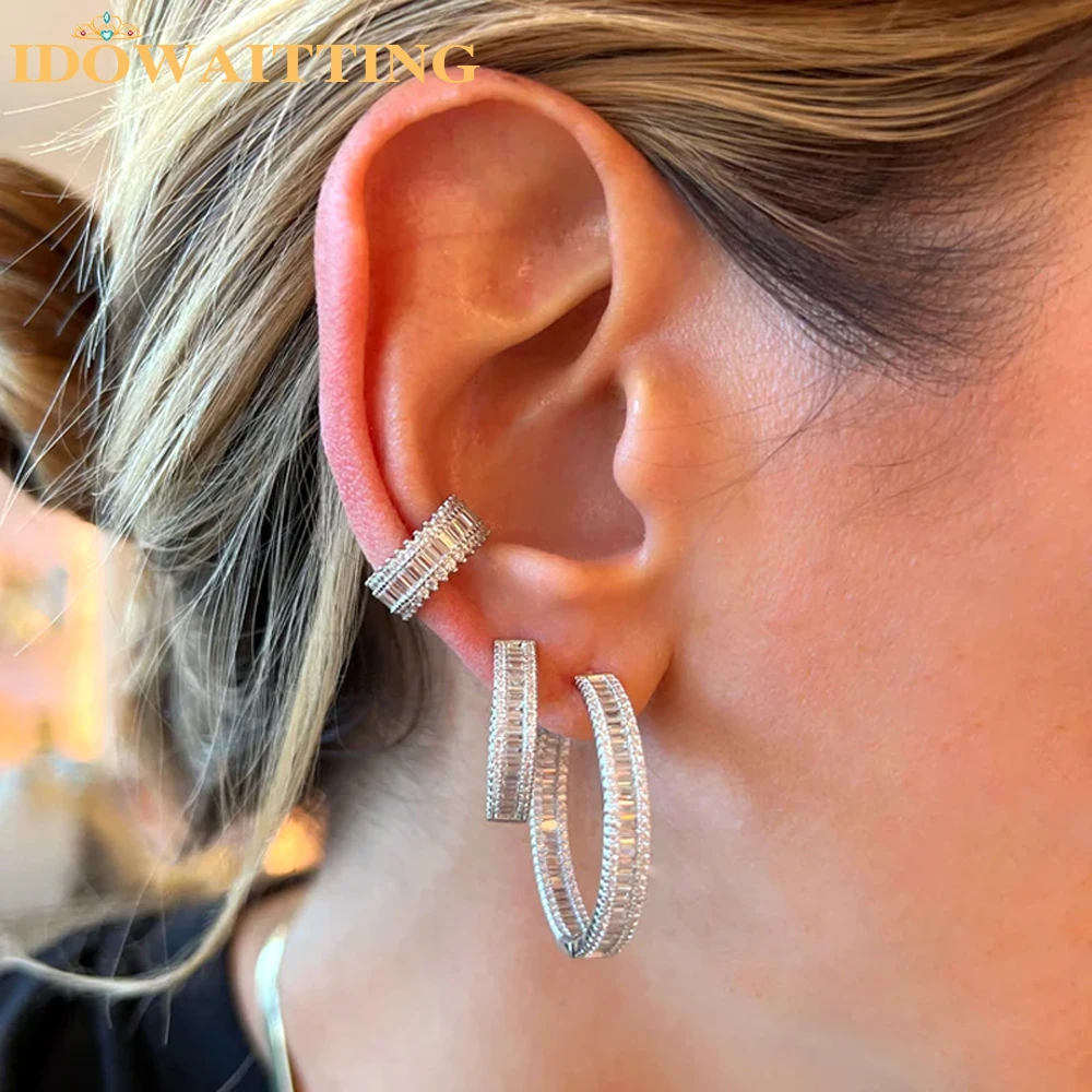 2025 Classic Gorgeous Big Round Hook Earring Gift for Women Engagement Dinner Party Micro Paved Bling Cz Luxury Jewelry