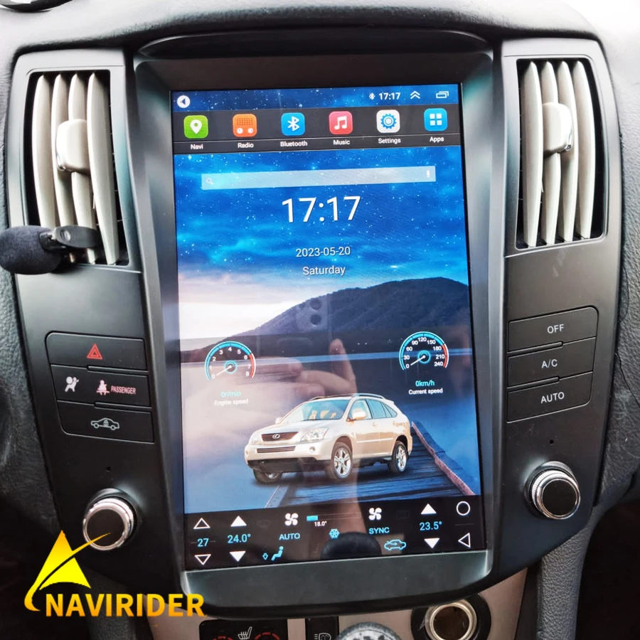 12.1inch 256GB Car Radio Android 15 Screen GPS For Lexus RX330 RX350 2004 2006 2007 Toyota Harrier Touch Multimedia Video Player