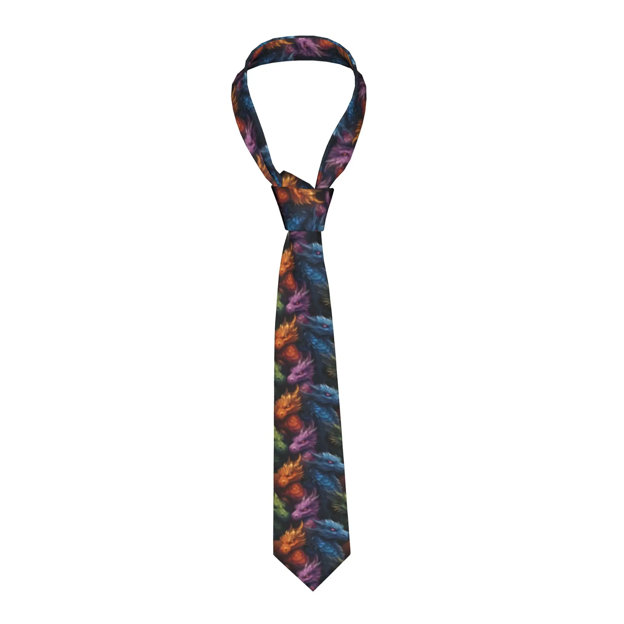 Formal Colorful Dragons  Neck Tie Mens Silk  Necktie for Business Gravatas