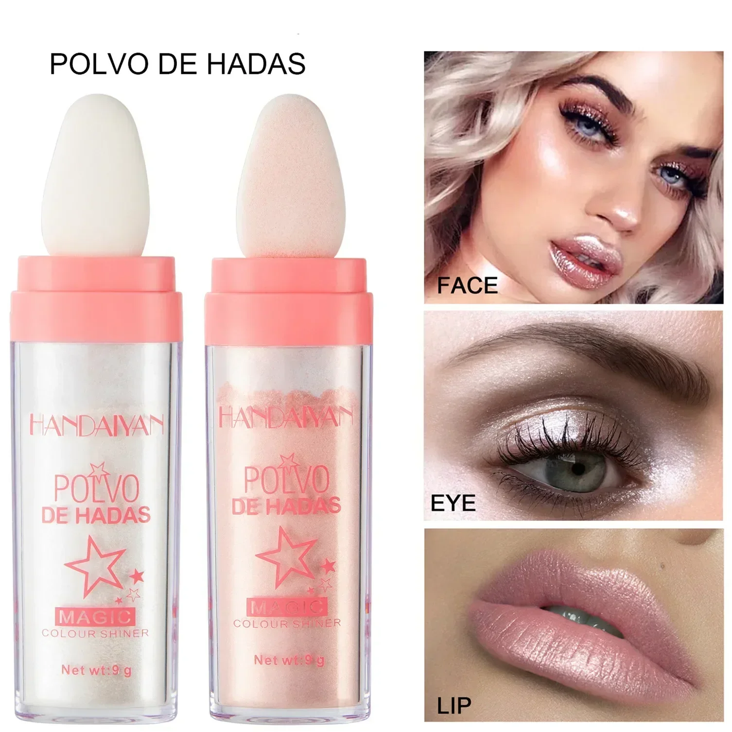 Highlighter Pó Contorno para Mulheres, Sombreamento Brilhante Fada Iluminador, Maquiagem Facial e Corporal, Beleza Cosme, 3 Cores