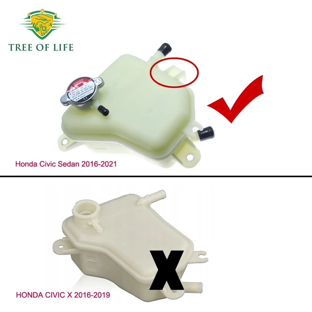 

New Radiator Overflow Coolant Expansion Tank Bottle W/Cap For Honda Civic 2016 2017 2018 2019 2020 2021
