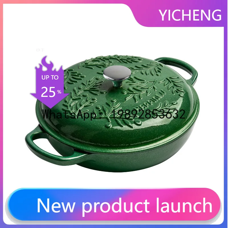 

26cm cast iron enamel stew pot multi-functional for home soup pot non-stick pot
