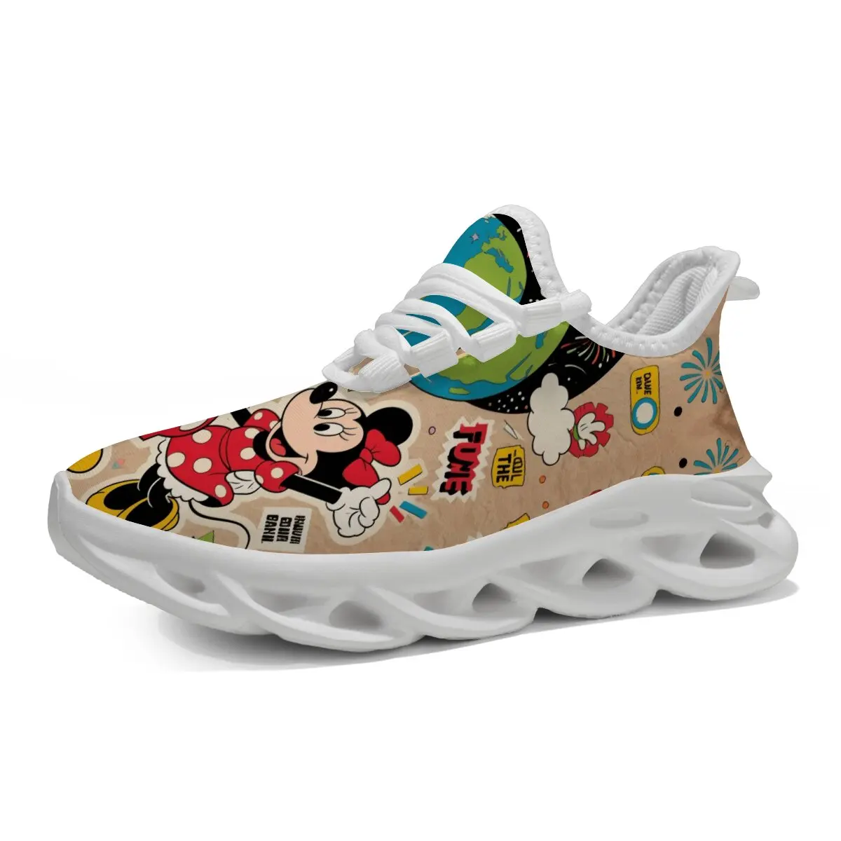 

Minnie Mouse Cartoon Pattern Fashion Sports Shoes Disney Running Shoes for Women Autumn Chunky Sneakers Fashion Athletic