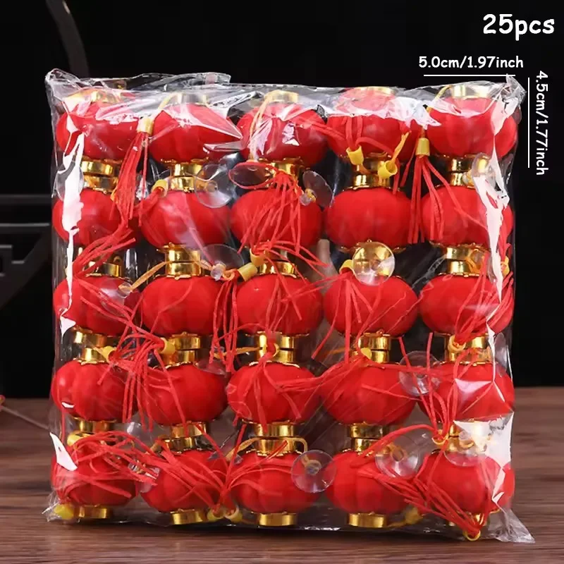30/25Pcs Chinese New Year Decoration Pendant Chinese New Year Home Lantern Party Decor Chinese Spring Festival Decor Red Lantern