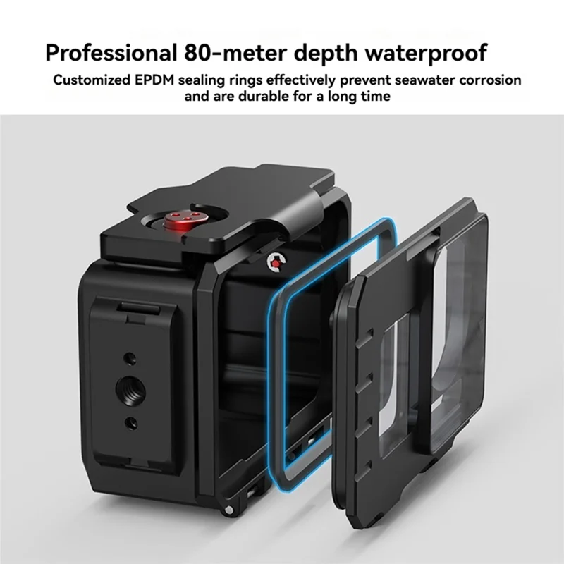 

【Shopper’S-Favorite!】Waterproof Case 80M Underwater Protection Diving Housing With Magnetic Quick Base For DJI Action 5 Pro 4 3