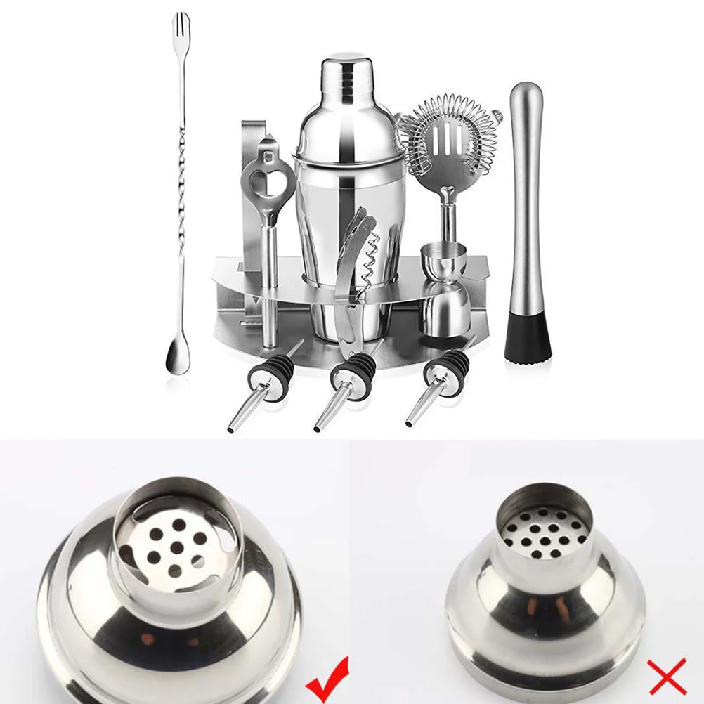 

12Pcs Stainless Steel Bartender Tool Set Cocktail Shaker Kit for Mixing Drinks Includes Measure Cup Mixing Spoon Ice Tongs 550Ml