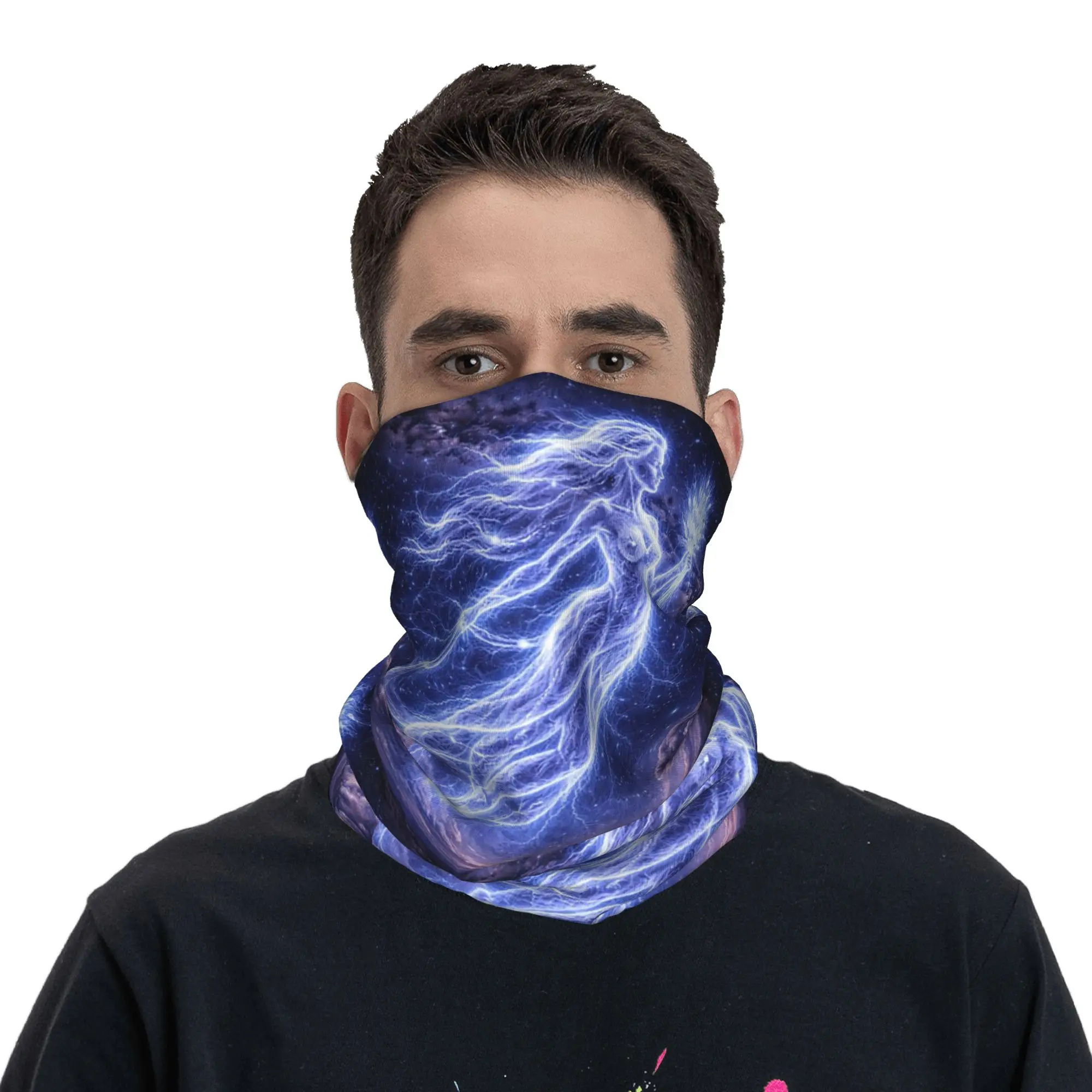Virgo Zodiac Lightning Maiden Electric Constellation Goddess Bandana Neck Cover Printed Mask Scarf Headband Outdoor Sports Adult