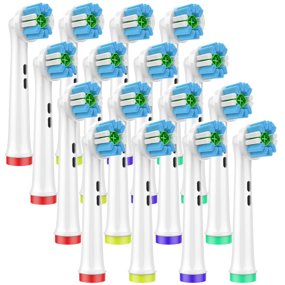 16Pcs 3D Whitening Generic Replacement Brush Heads Compatible with Oral B Braun