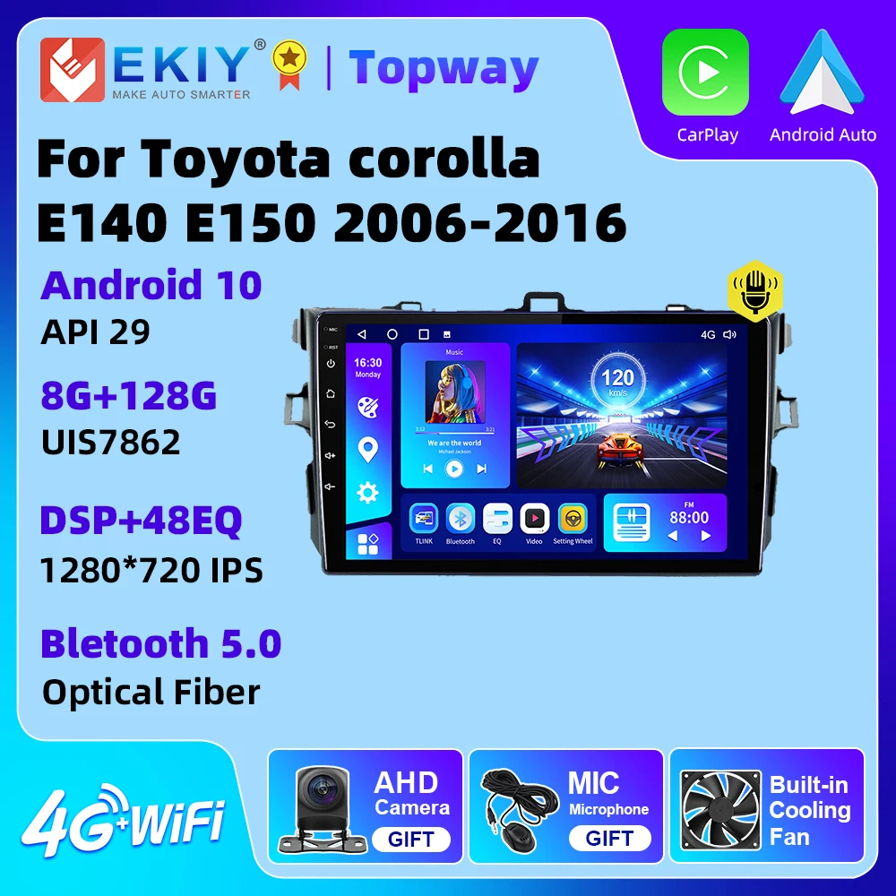 

EKIY Car Radio For Toyota Corolla 2008-2013 GPS Navigation Auto Autoradio Multimedia Video Player Android 10 2 Din 4G WIFI