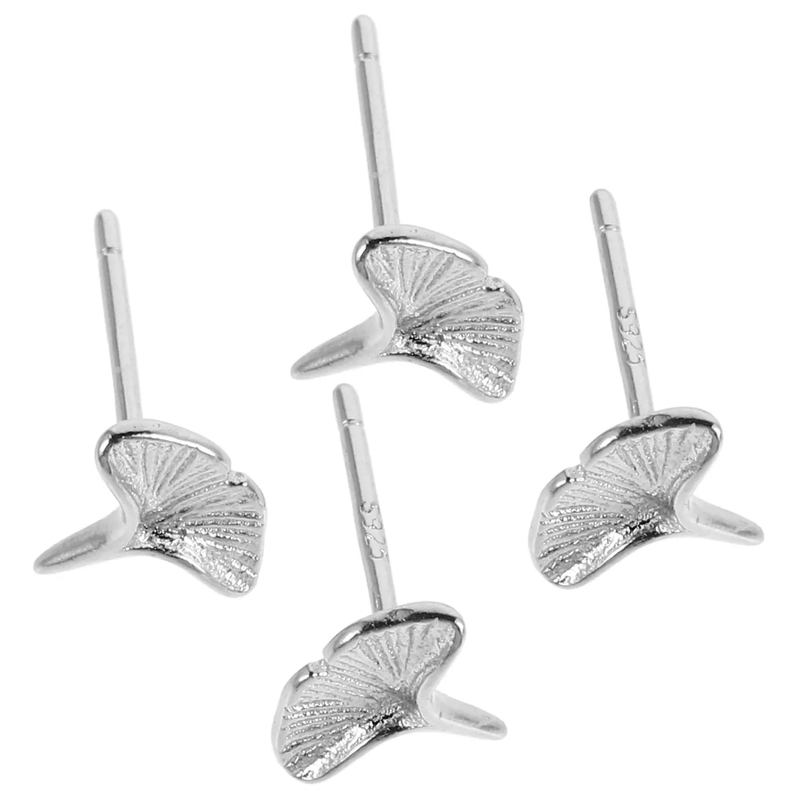 

2 Pairs Ginkgo Leaf Ear Boho Drop Dangle Earrings Mini Fall 925 Silver Dangling