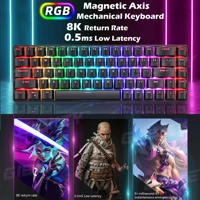Teclado mecánico para juegos de eje magnético, retroiluminación RGB, velocidad de retorno de 8K, interruptor de intercambio en caliente, rango de teclas personalizado, teclados para juegos deportivos electrónicos