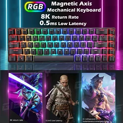 Magnetic Axis Gaming Mechanical Keyboard RGB Backlight 8K Return Rate Hot Swap switch Custom Key Range E-Sport Game keyboards