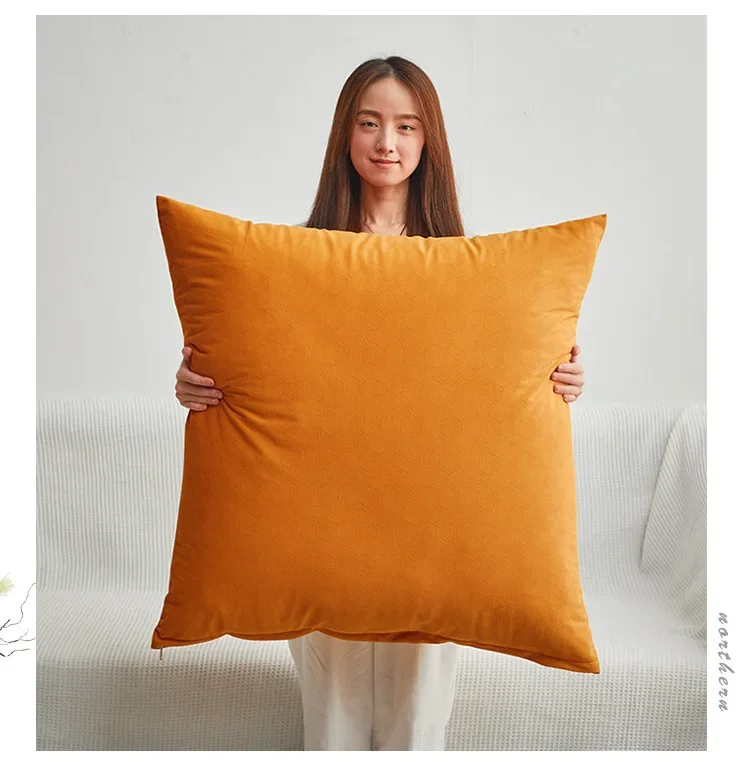 60/65/70/80CM Large Sofa Hug Pillowcase Soft Square Huge Cushion Cover Living Room Bedroom Back Cushion Cover Pillow Case Home