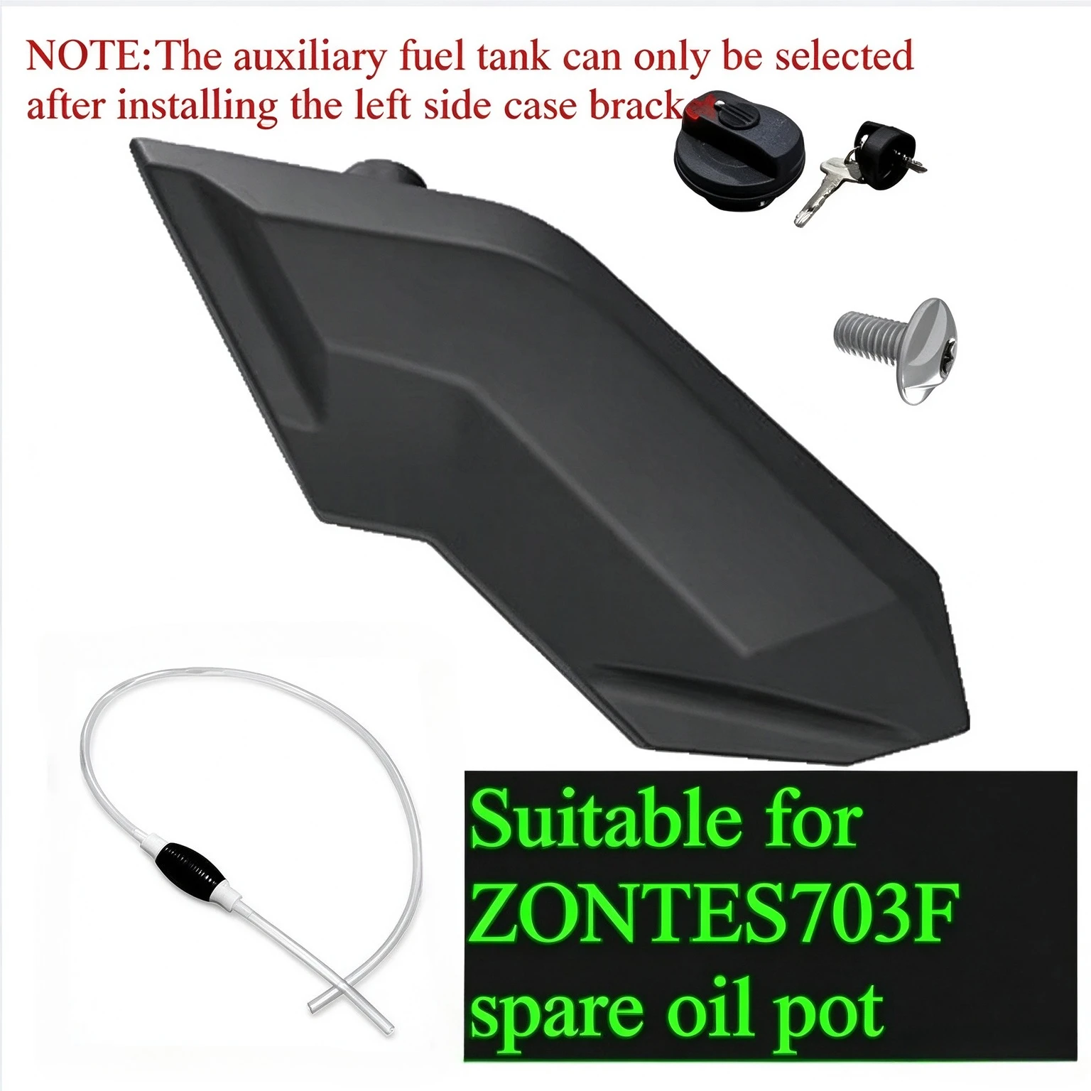 For ZONTES ZT703F Special Spare Oil Pot Three-cylinder 703F Motorcycle Auxiliary Oil Pot Modified Auxiliary Fuel Pot Siphon