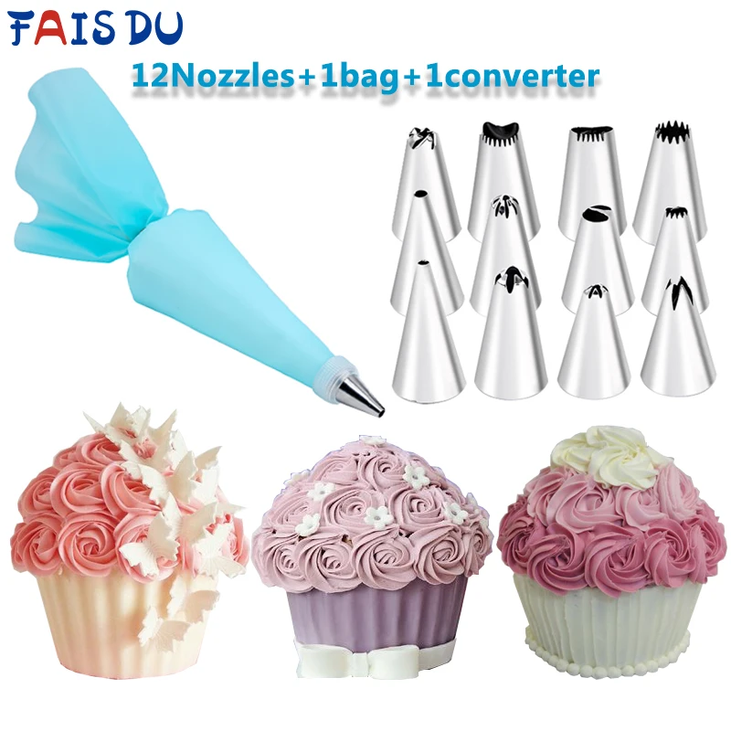 

Fais Du Nozzle Set Pastry Bag For Confectionery Cream Cake Decorating Tools Cupcake Pastry And Bakery Accessories For Kitchen