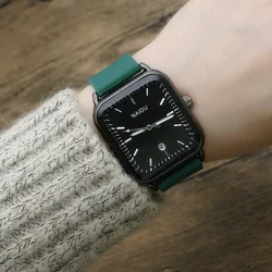 Rectangle Calendar Male Female Watch Fashion Student Silicone Watch Belt Simple Quartz Watch Relogio Feminino Zegarek Damski