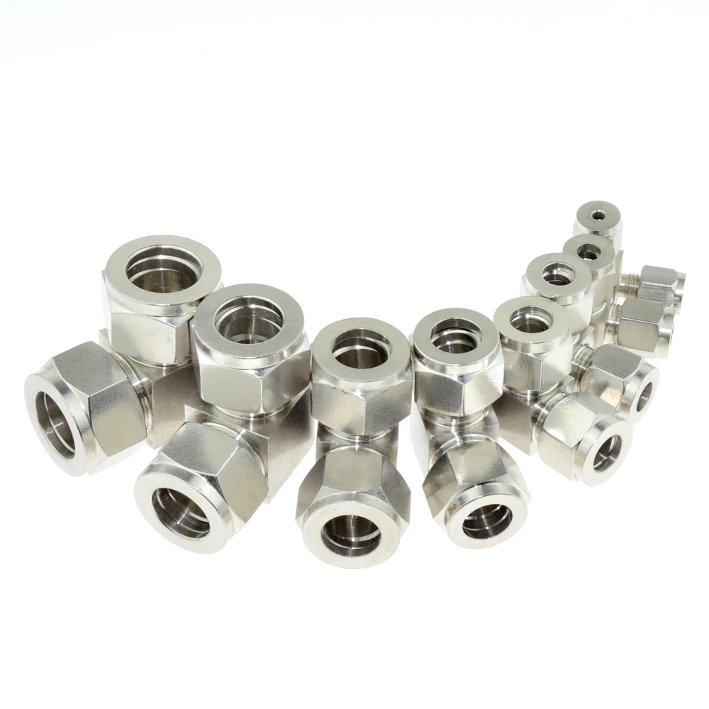 Kompresor Baja Tahan Karat 304 Konektor Ferrule Ganda 6Mm 8Mm 10Mm 12Mm 1/4 "1/2" Tabung Pipa Coupler Penyesuaian Kompresi Udara