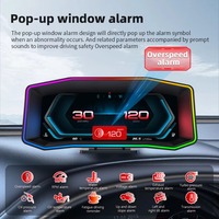 Newest OBD2 GPS Car Head HUD Display P4 Auto Electronics 6-Inch Digital LCD Speed Speedometer Gauge Clock Function for Cars