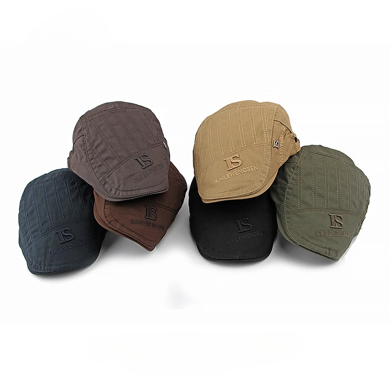 2025 قبعة الرجال الربيع الصيف التطريز قبعة قطنية البريطانية خمر موضة إلى الأمام قبعة المرأة قبعة الشباب عادية