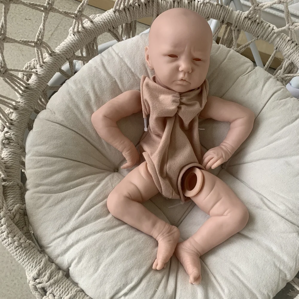 

19inches Reborn Doll Kit Ellie-Sue Newborn Sleeping Baby Unfinished Doll Parts with Cloth Body Handmade Bebe Reborn Kit Supply