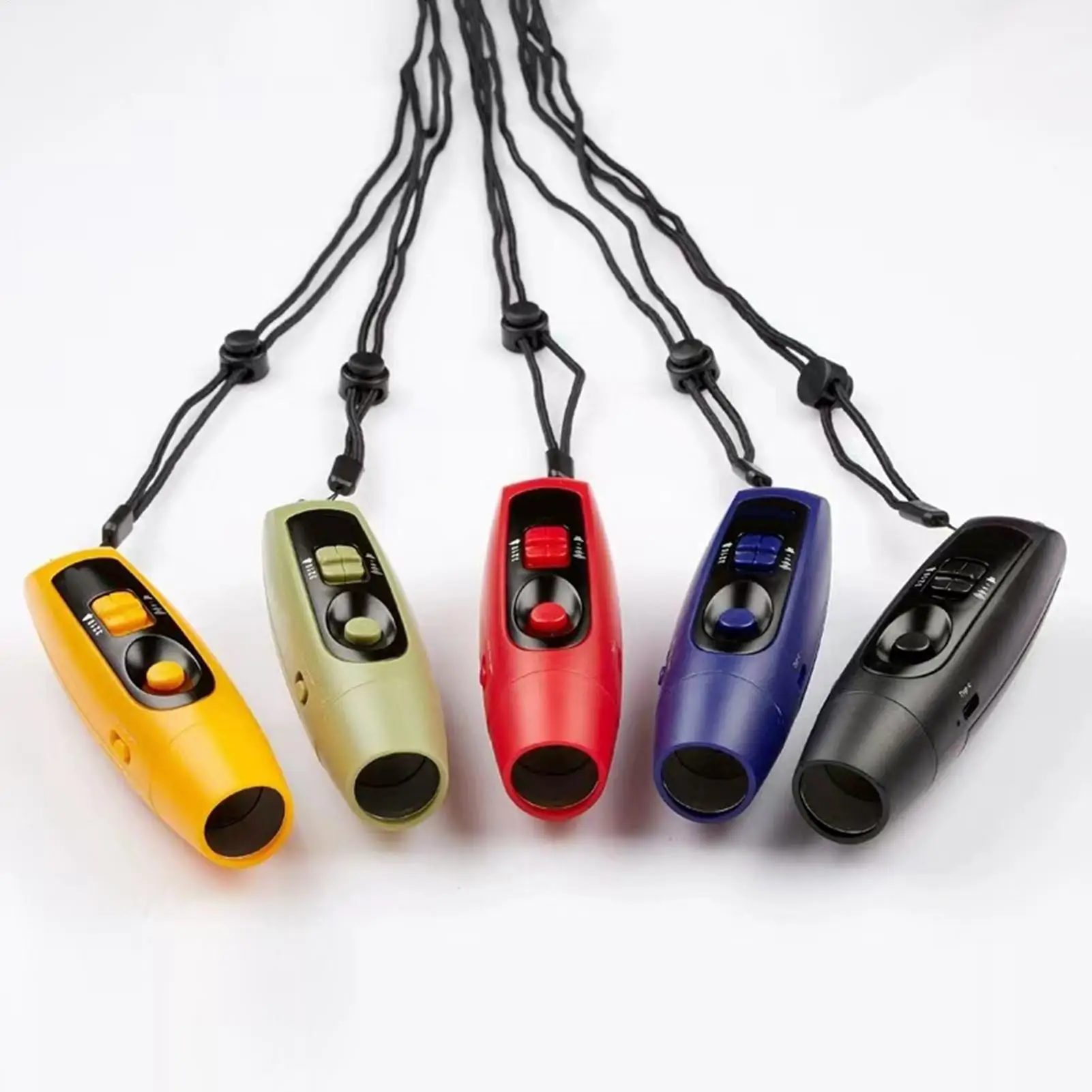 

USB Rechargeable Electronic Whistle 3-Loudness Adjustable Safety Whistle with Lanyard & Light for Referee Teacher Outdoor Sports