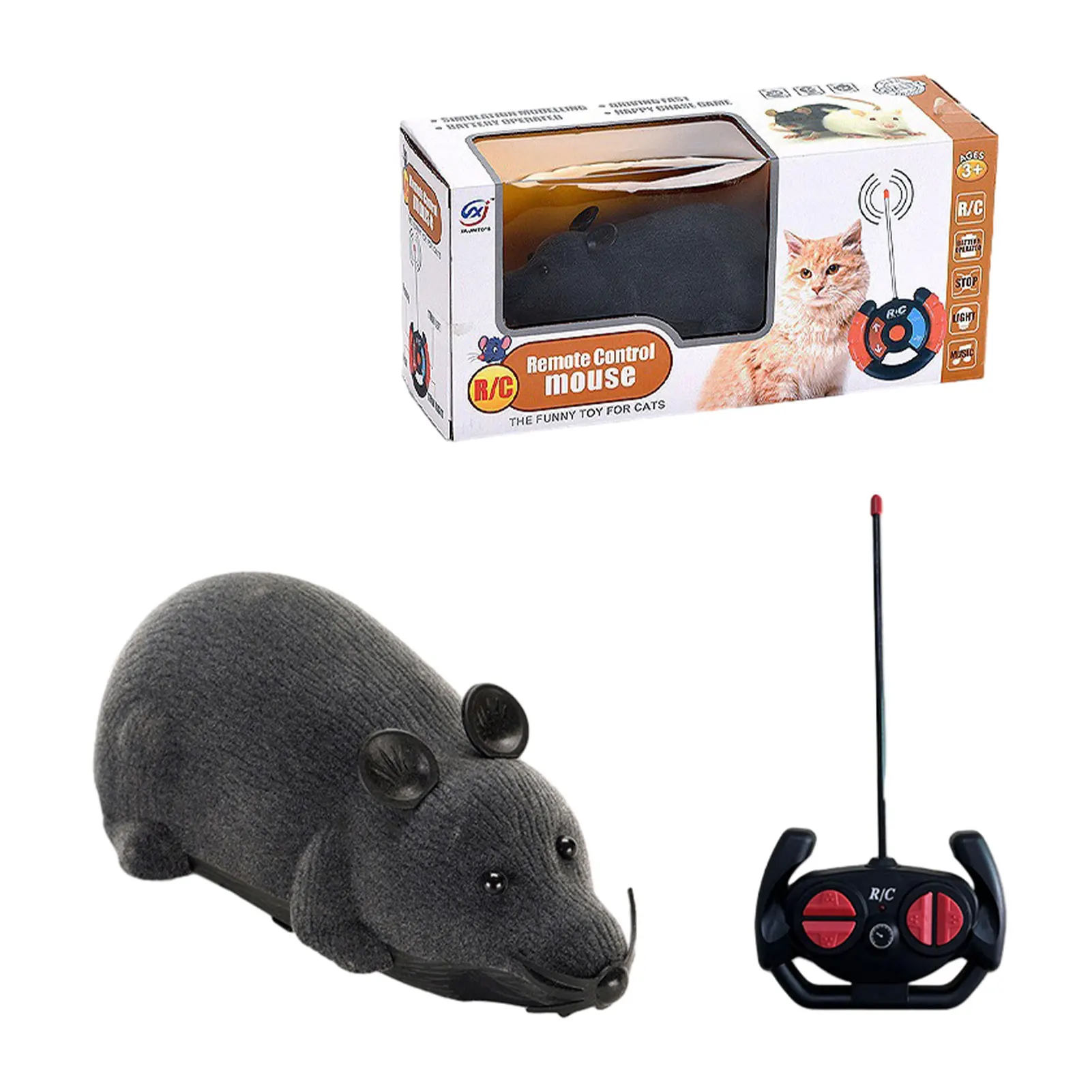 Electronic Cat Toy Realistic Appearance Safe And Non-toxic For Cats Interactive Play RC Simulation Cat Toy Robotic Mouse Cat Toy
